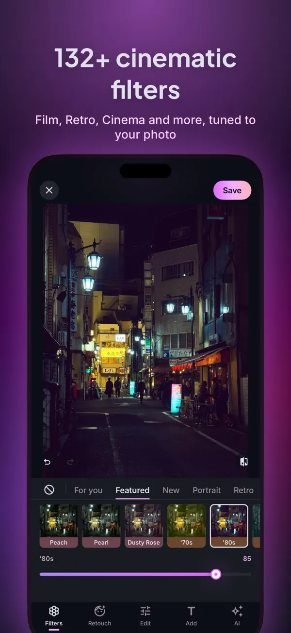 132+ cinematic filters
