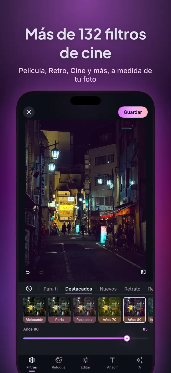 Más de 132 filtros cinematográficos